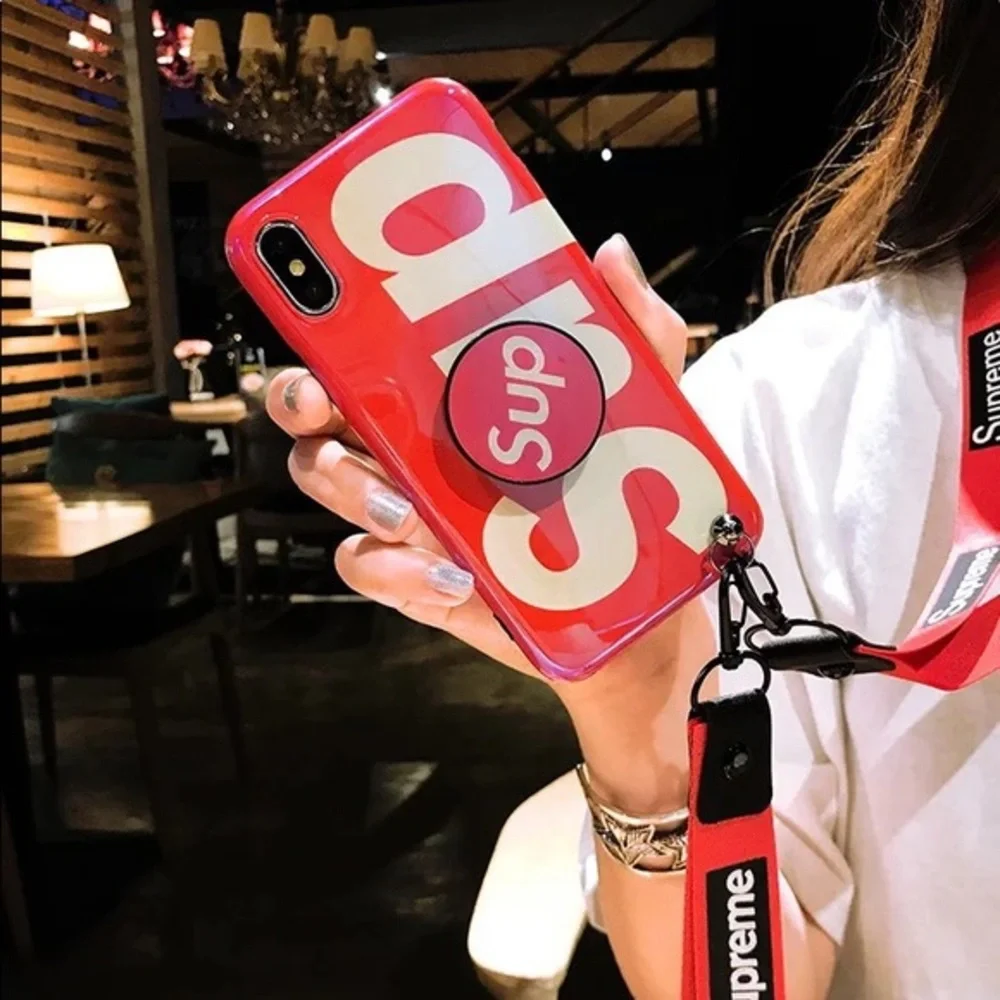 New Fashion iPhone Cover + Lanyard + PopSocket